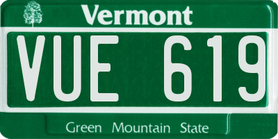 VT license plate VUE619