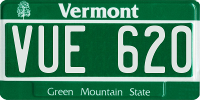 VT license plate VUE620