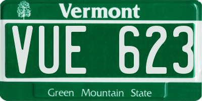 VT license plate VUE623