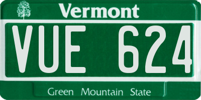 VT license plate VUE624