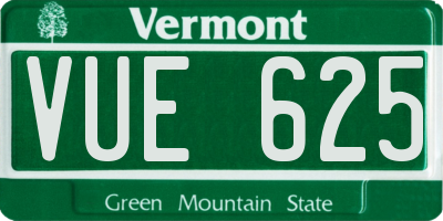 VT license plate VUE625