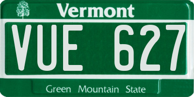 VT license plate VUE627