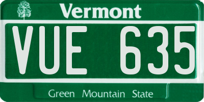 VT license plate VUE635