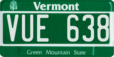 VT license plate VUE638