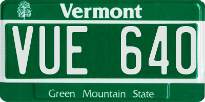 VT license plate VUE640