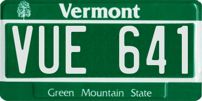 VT license plate VUE641