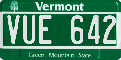 VT license plate VUE642