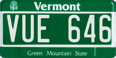 VT license plate VUE646