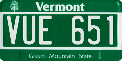 VT license plate VUE651