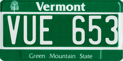 VT license plate VUE653