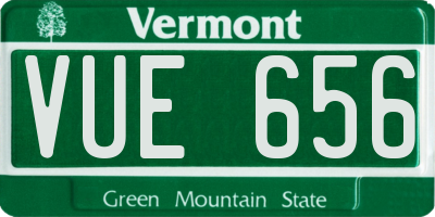 VT license plate VUE656