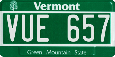 VT license plate VUE657