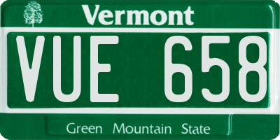 VT license plate VUE658