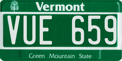 VT license plate VUE659