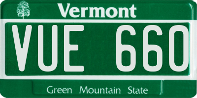 VT license plate VUE660