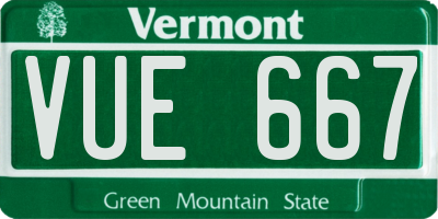VT license plate VUE667