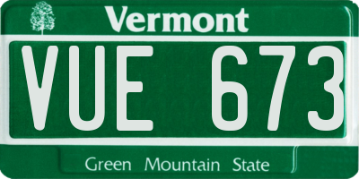 VT license plate VUE673