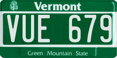 VT license plate VUE679