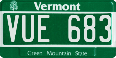 VT license plate VUE683