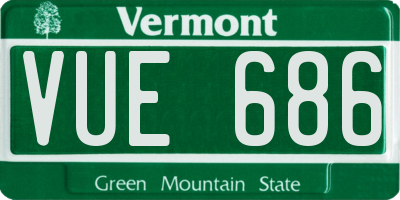 VT license plate VUE686