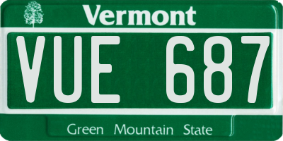 VT license plate VUE687