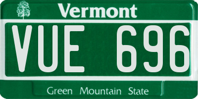 VT license plate VUE696