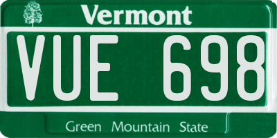 VT license plate VUE698