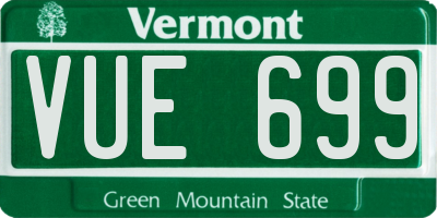 VT license plate VUE699