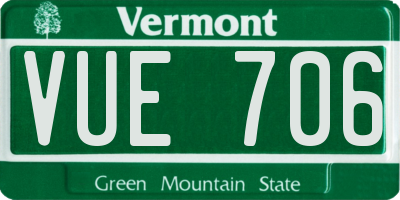 VT license plate VUE706