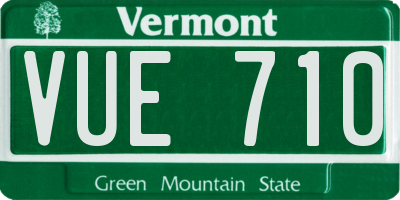 VT license plate VUE710