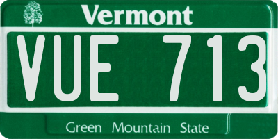 VT license plate VUE713
