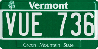 VT license plate VUE736