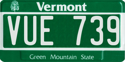 VT license plate VUE739