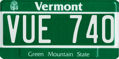 VT license plate VUE740