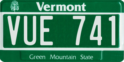 VT license plate VUE741