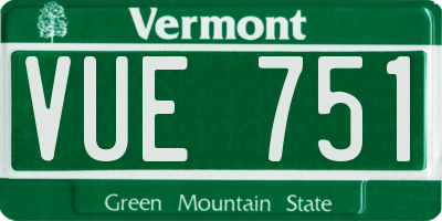 VT license plate VUE751