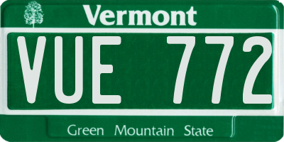 VT license plate VUE772