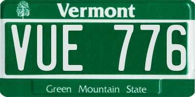 VT license plate VUE776