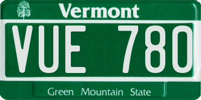VT license plate VUE780