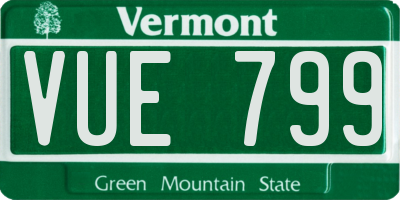 VT license plate VUE799