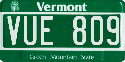 VT license plate VUE809