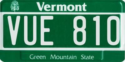 VT license plate VUE810
