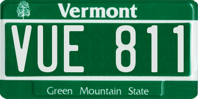VT license plate VUE811