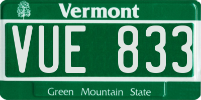 VT license plate VUE833