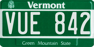 VT license plate VUE842