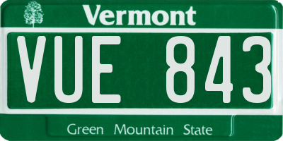 VT license plate VUE843