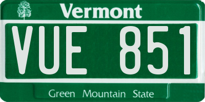 VT license plate VUE851