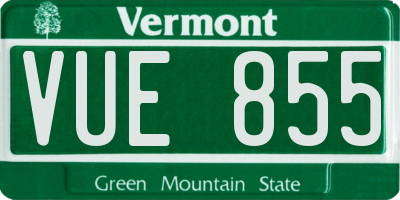 VT license plate VUE855