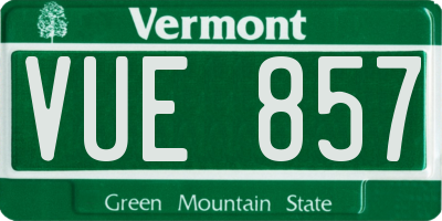 VT license plate VUE857