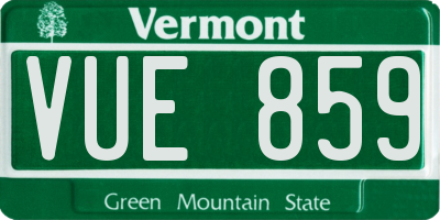 VT license plate VUE859